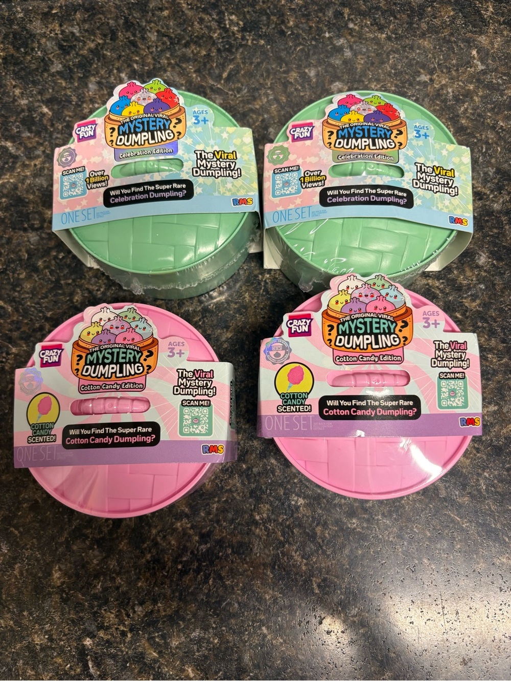 Lot of 4 RMS Mystery Cotton Candy and Celebration Dumplings.